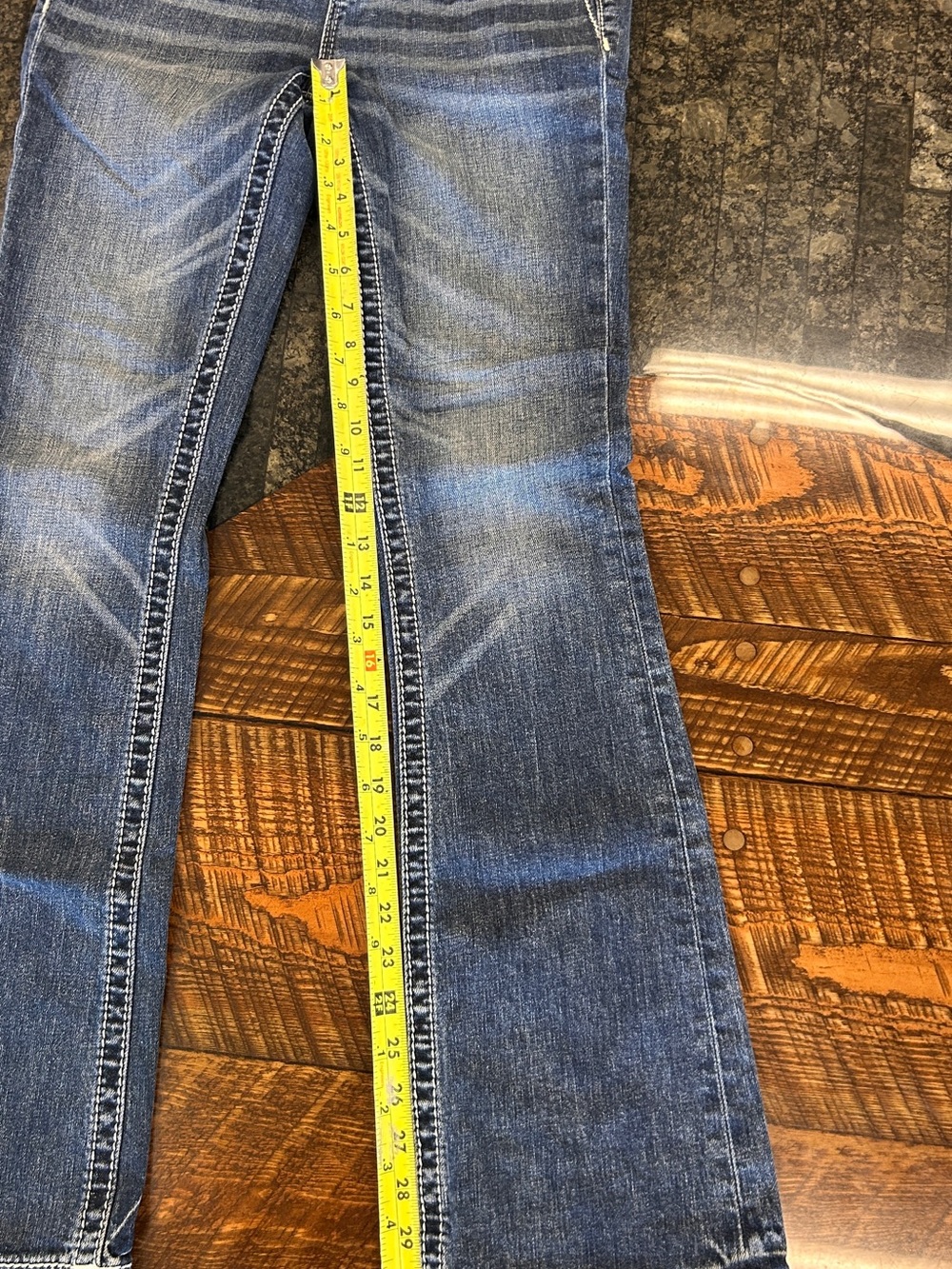 Miss Me Blue Denim Jeans with Embroidered Waistband - Picture 4 of 6